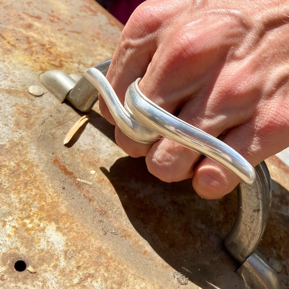 Silver Men's Statement Ring - Picture 2 of 4
